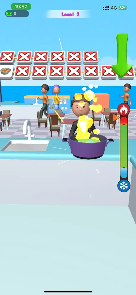 Game Screenshot 1 - Cooking with temperature controls